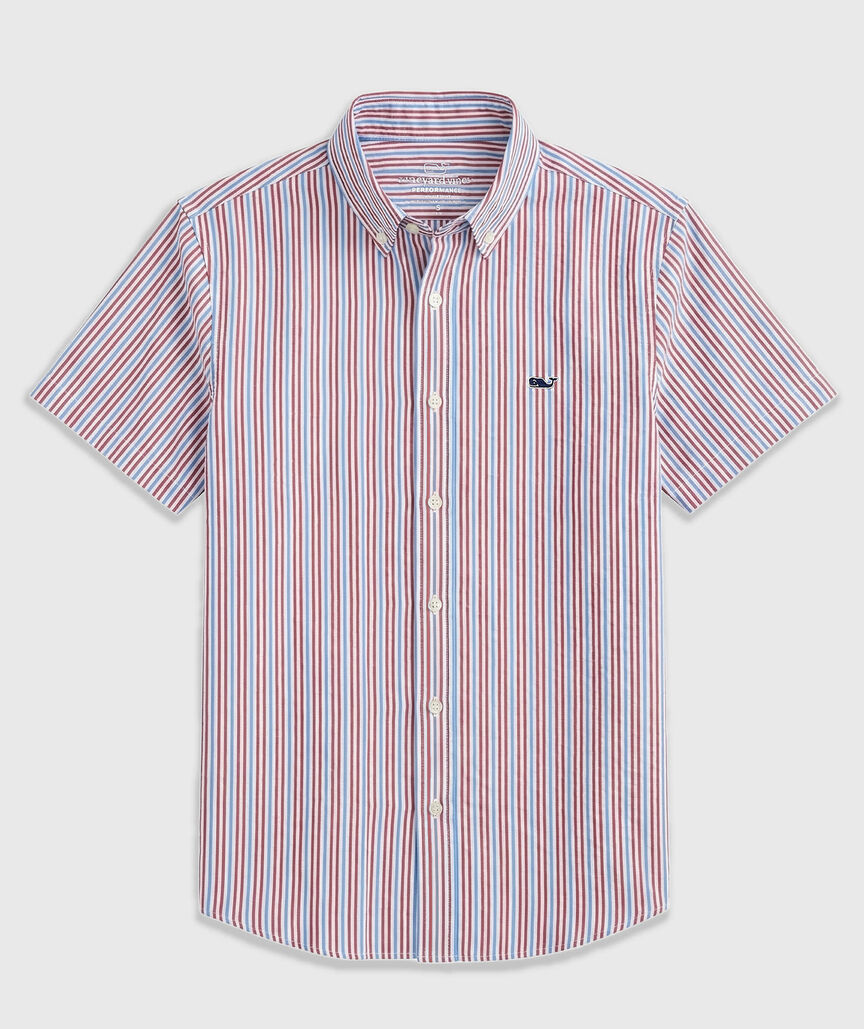 OUTLET Boys' Performance Seersucker Short-Sleeve Shirt