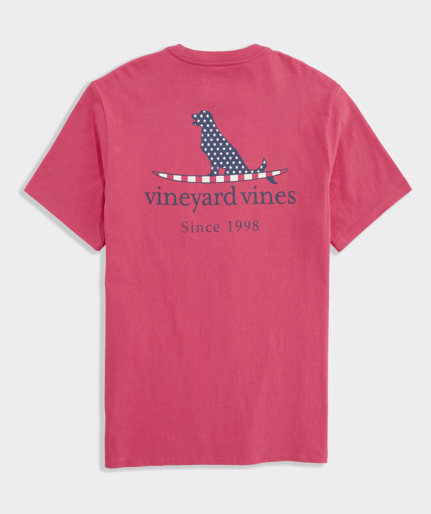 Flag Dog Surfboard Short-Sleeve Pocket Tee