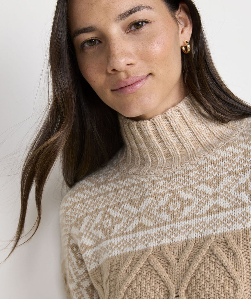 Fair Isle Fisherman Mockneck Sweater
