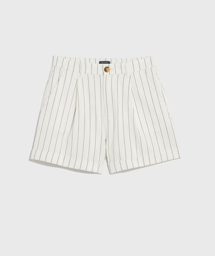 Seersucker Pleated Shorts