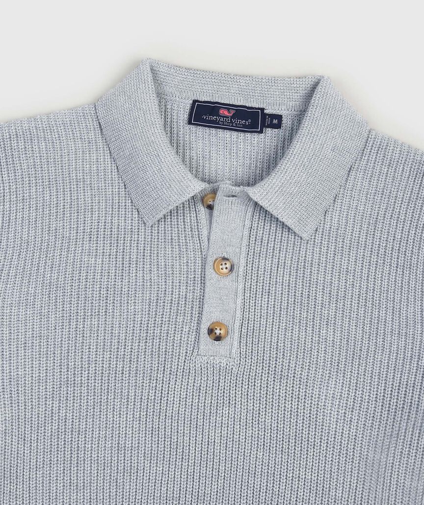OUTLET Fisherman Rib Henley Polo Sweater