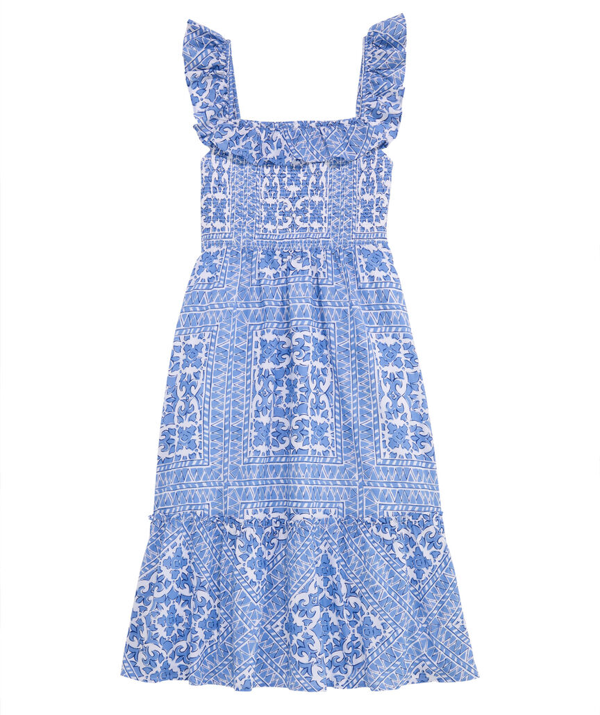 OUTLET Women's Vineyard Tile Smocked Midi Dress