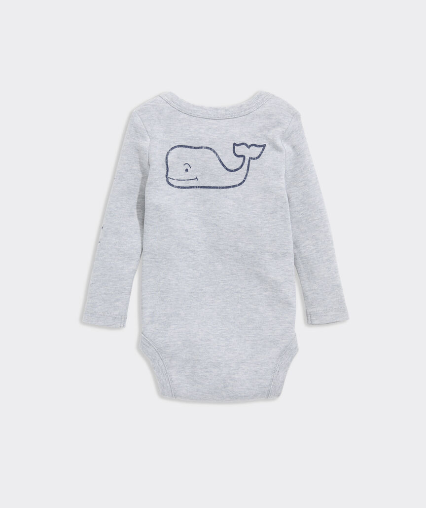 Baby Long-Sleeve Vintage Whale Body Suit