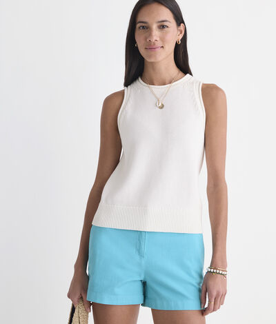 Vineyard Vines Katie Cotton Rollneck Sweater Tank (White Cap) (Size: XXS)