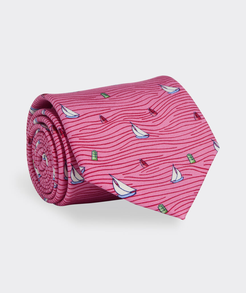 Sailboat Waves Silk Tie