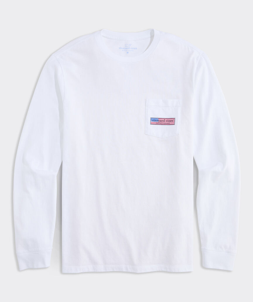 Classic USA Logo Box Long-Sleeve Pocket Tee