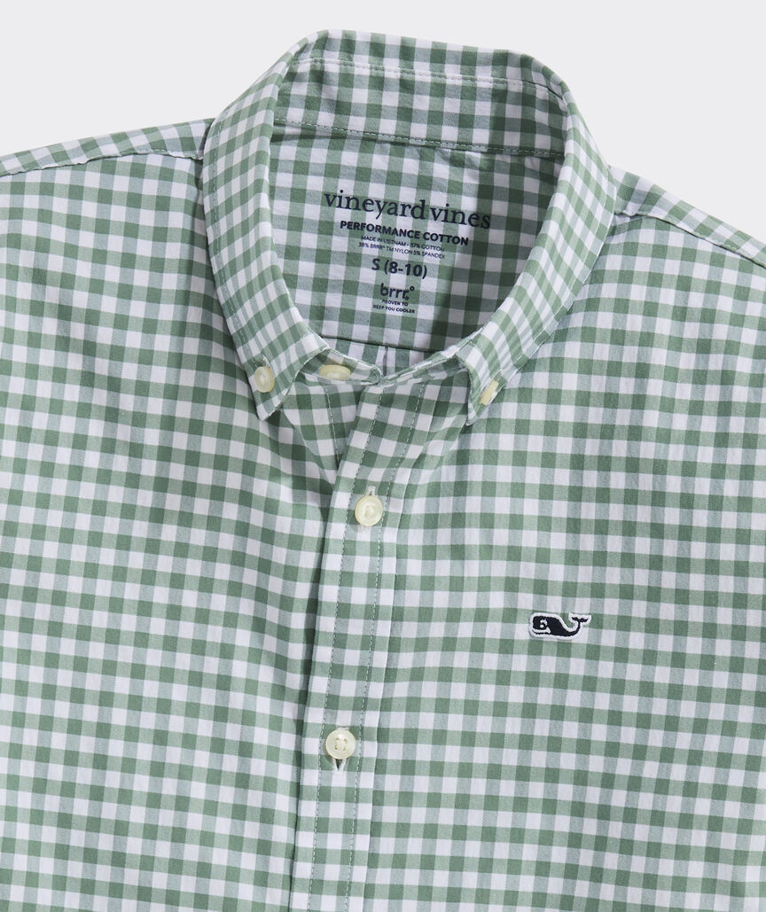 Boys' Performance Cotton Skysail Gingham Shirt