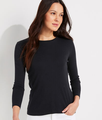Vineyard Vines Crewneck Simple T-Shirt (Black) (Size: Small)