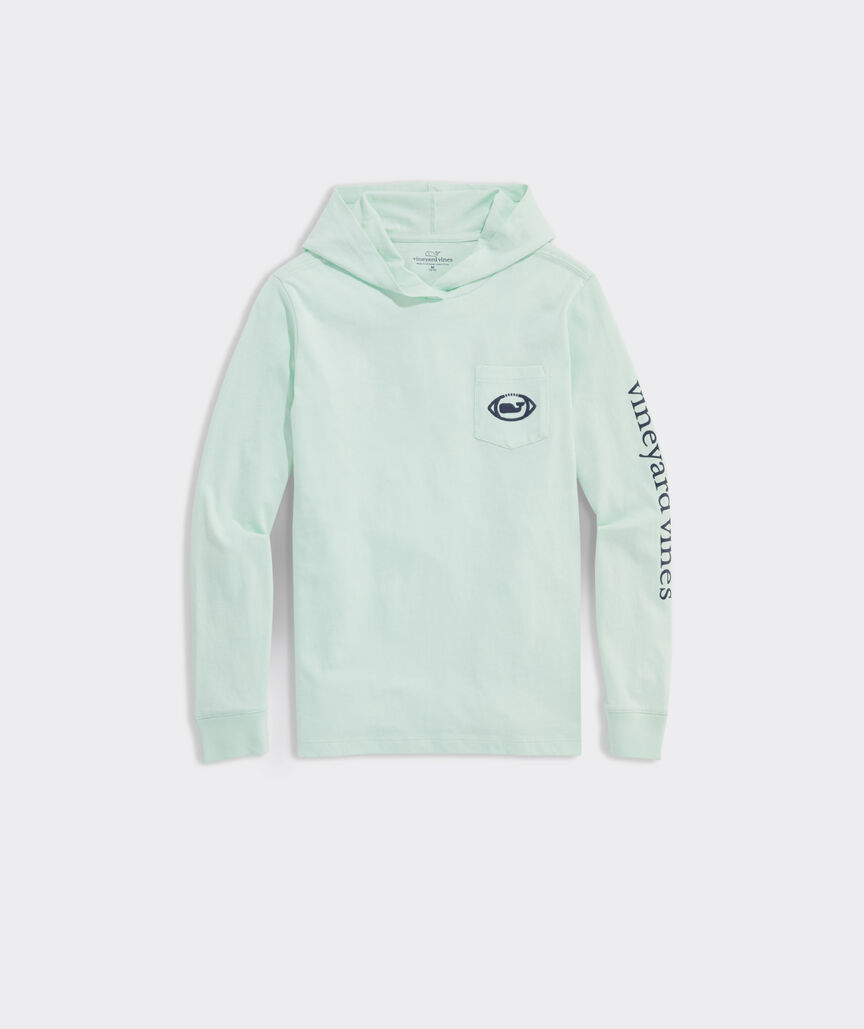 Boys' Football Whale Dot Long-Sleeve Hoodie Tee