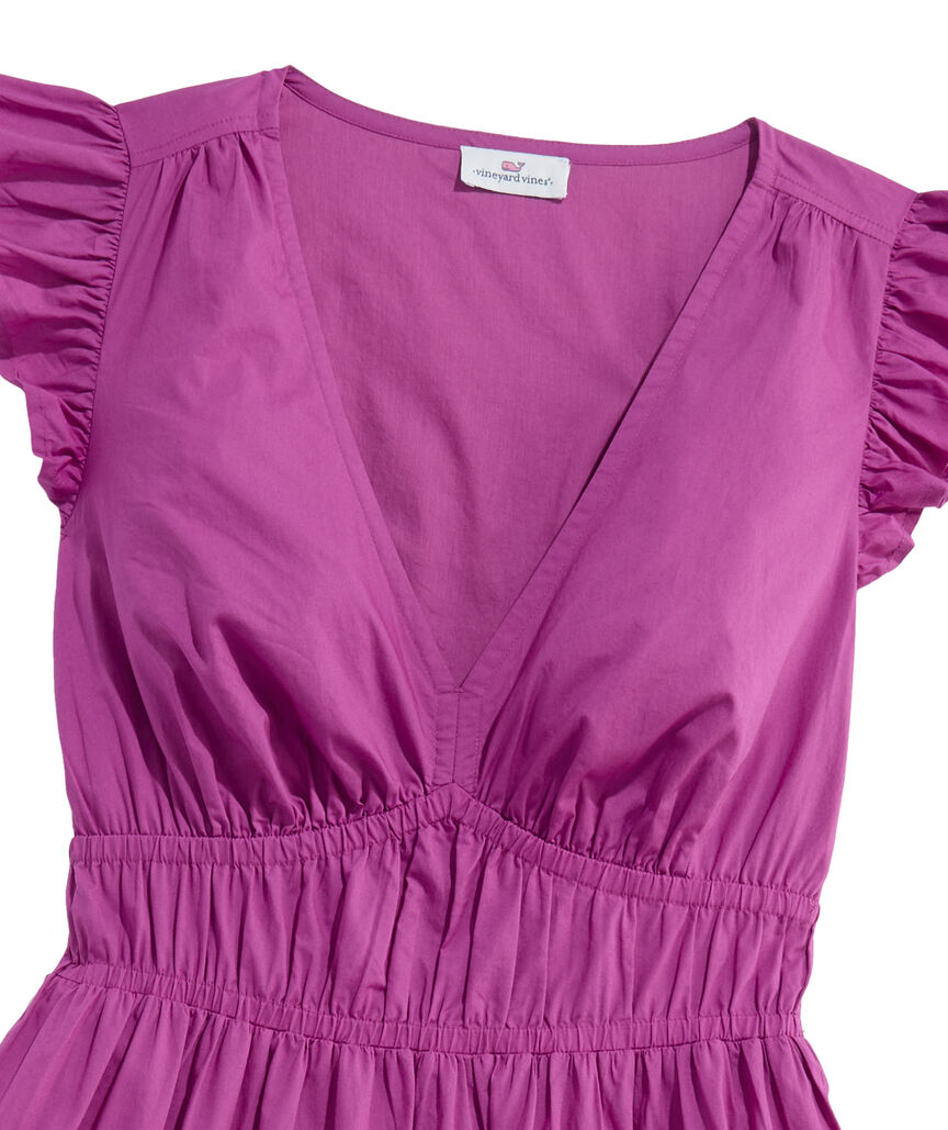 OUTLET Women's Solid Poplin Midi Dress