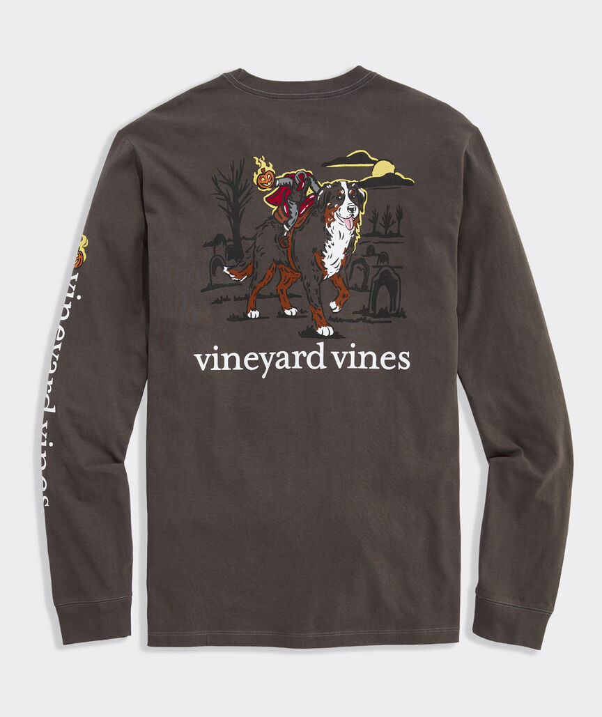 Headless Horseman Dog Long-Sleeve Pocket Tee