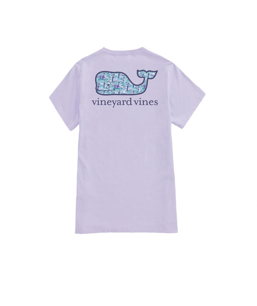 OUTLET Women's Lighthouse Scene Whale Short-Sleeve Tee