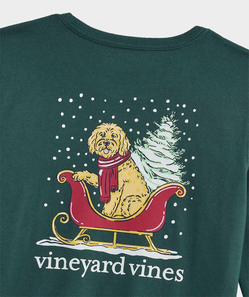 Girls' Doodle Sleigh Long-Sleeve Pocket Tee