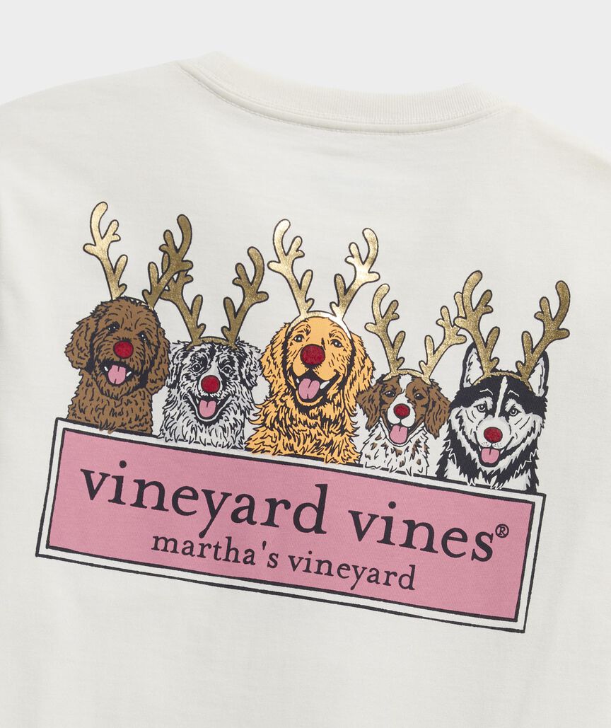 Boys' Reindeer Pups Logo Box Long-Sleeve Tee