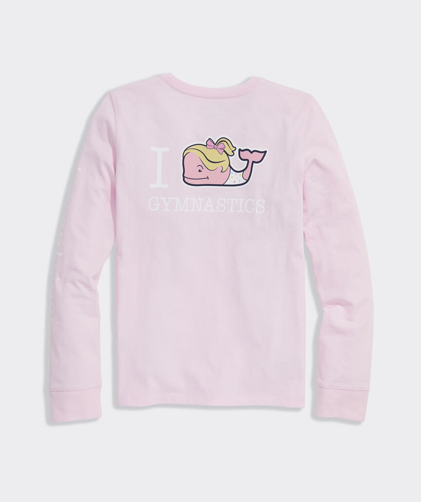 Girls' I Whale Gymnastics Long-Sleeve Pocket Tee