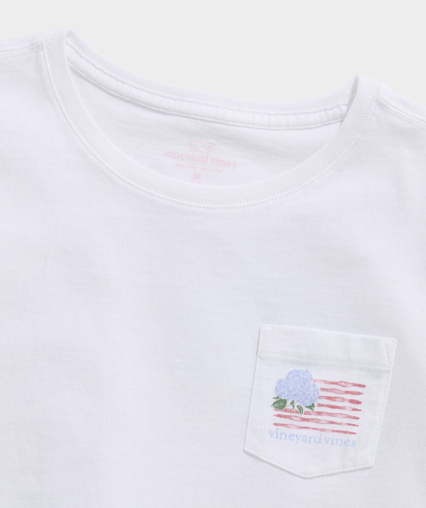 Girls' Hydrangea USA Flag Short-Sleeve Pocket Tee