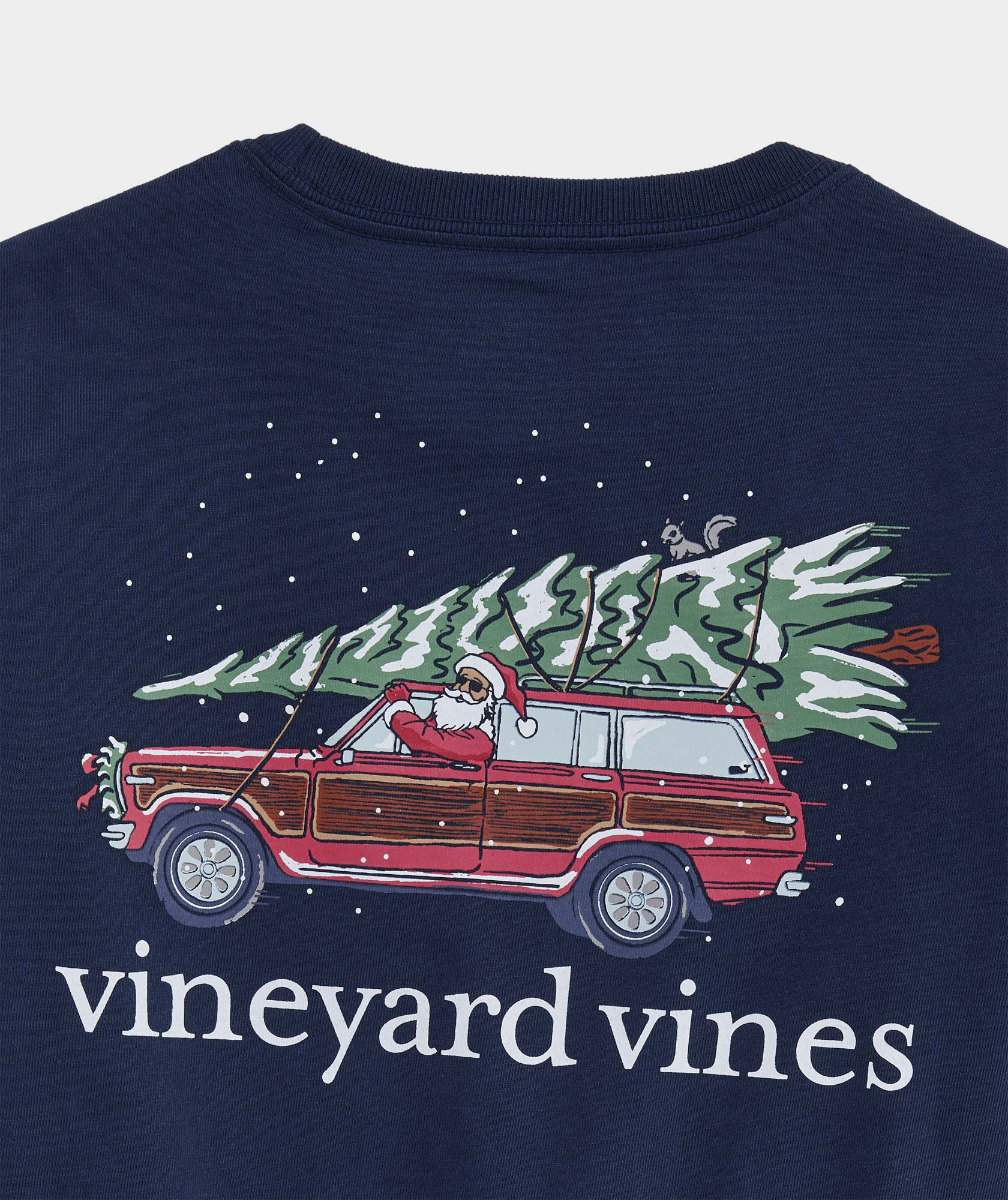 Boys' Holiday Tree Long-Sleeve Pocket Tee