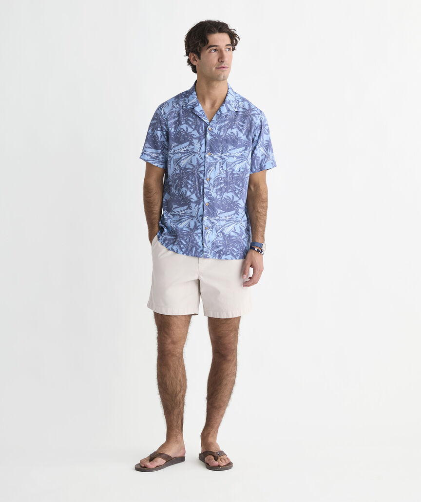 Reel & Ride Seabreeze Linen Blend Short-Sleeve Cabana Shirt