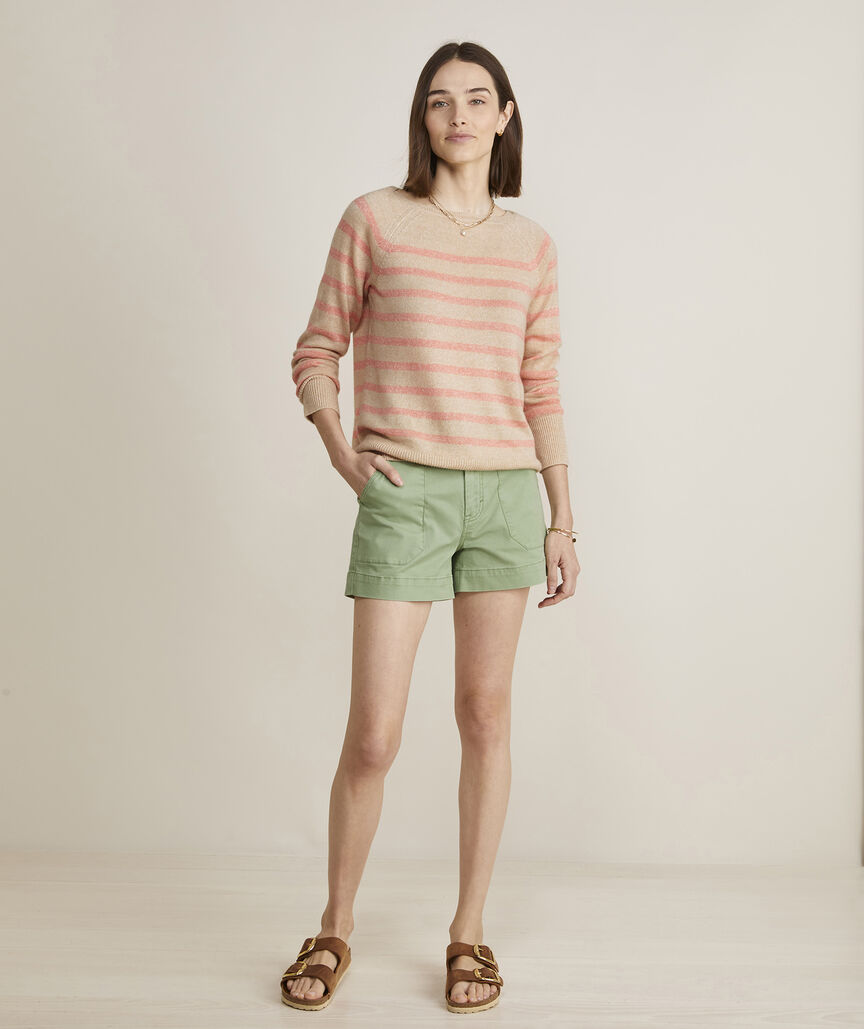 Linen Cashmere Striped Boatneck Sweater