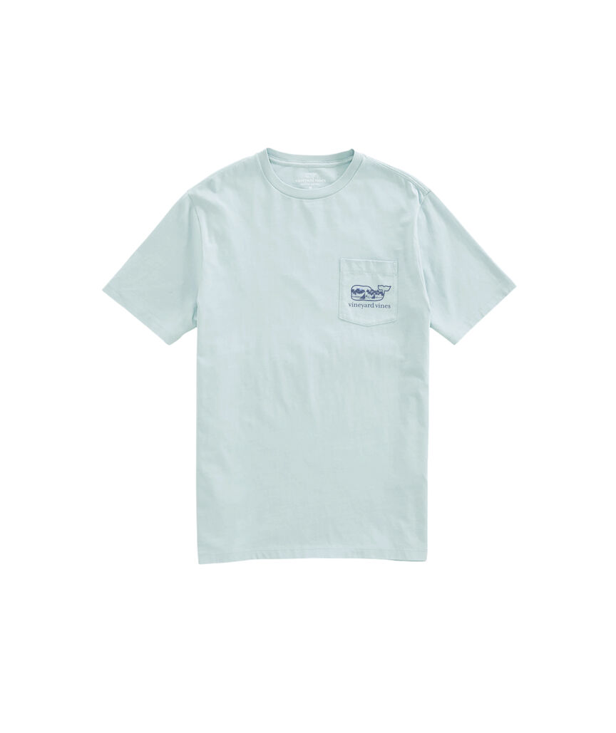 OUTLET Palm Sail Whale Fill Short-Sleeve Pocket Tee