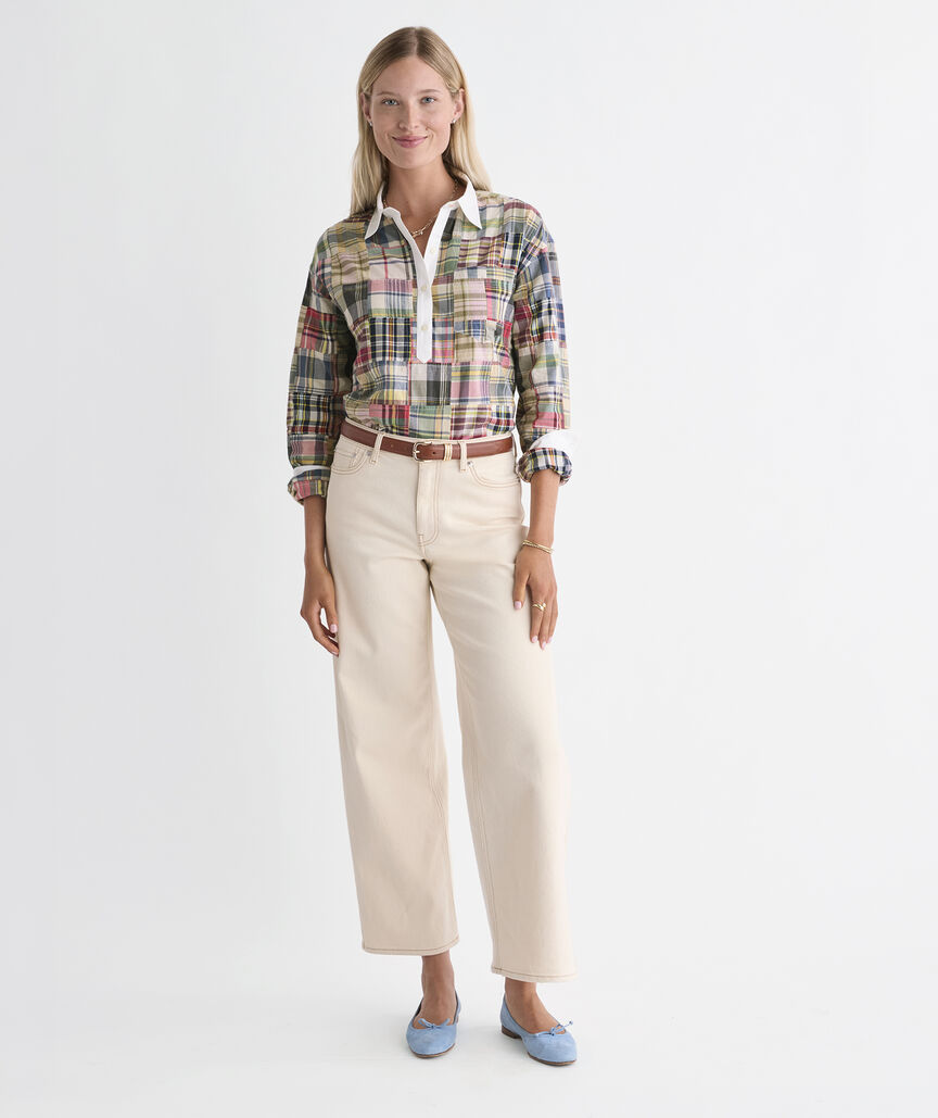 Birdie Madras Popover Top