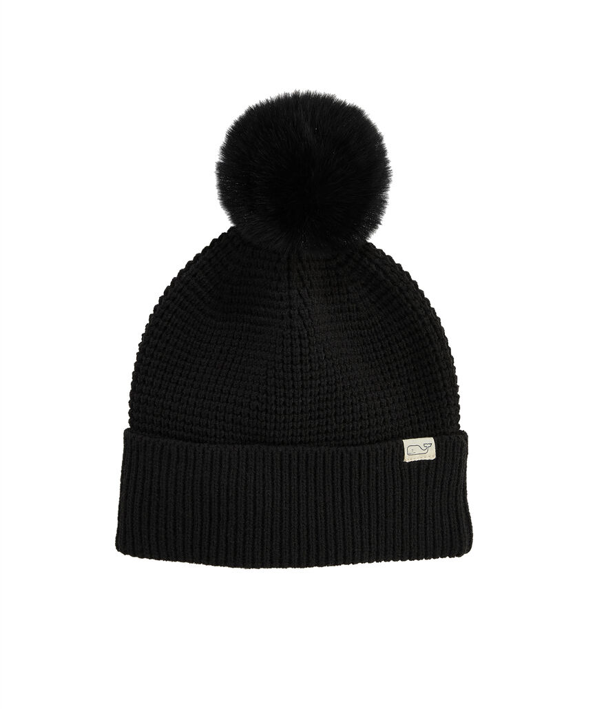 OUTLET Waffle Pom-Pom Beanie