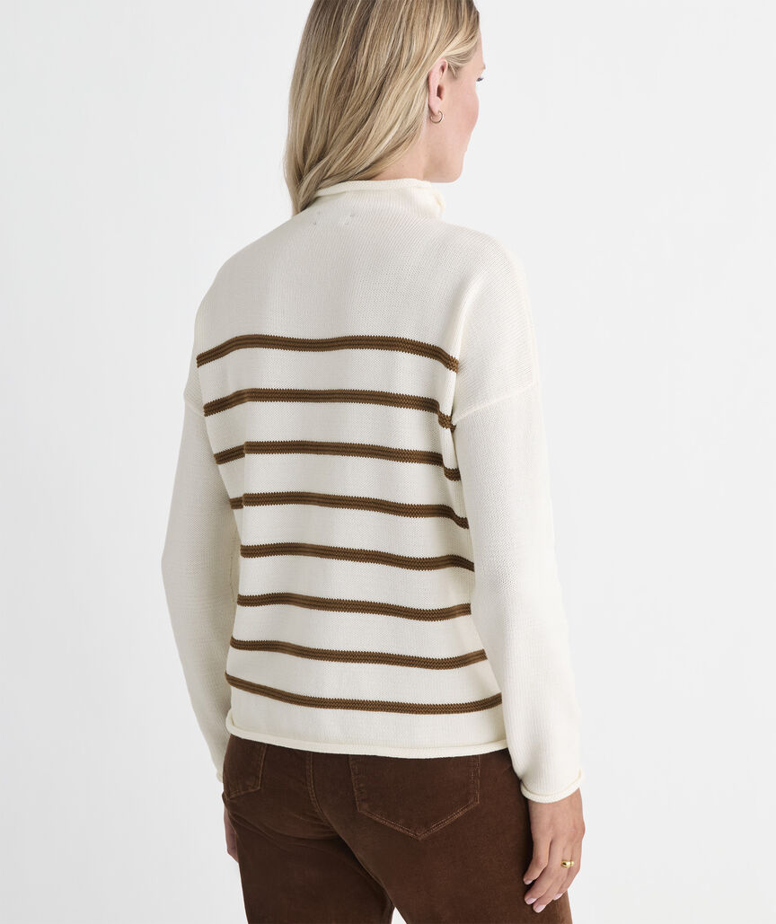 Katie Cotton Mockneck Stripe Sweater