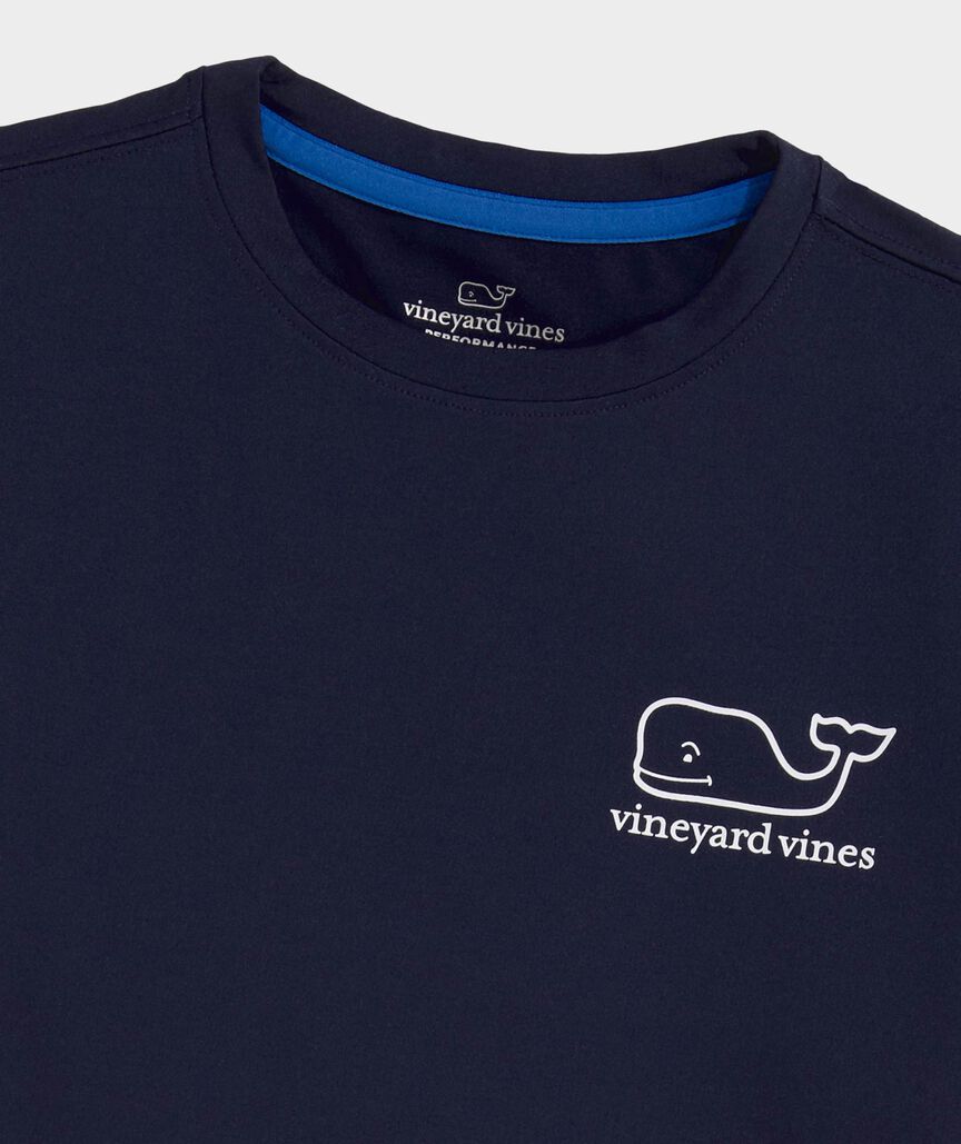 Boys' Performance Whale Outline Short-Sleeve Harbor Sun Tee