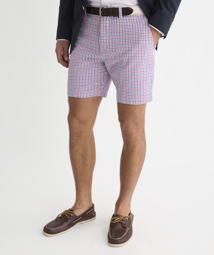 7 Inch Gingham Seersucker Chilmark Chino Shorts