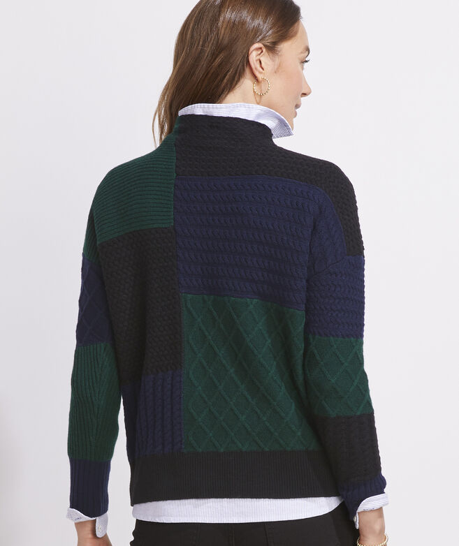 Patchwork Mockneck Sweater