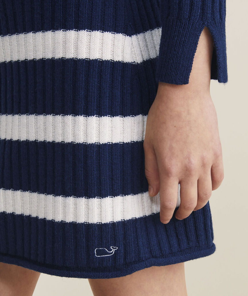 Girls' Rollneck Breton Stripe Sweater Dress