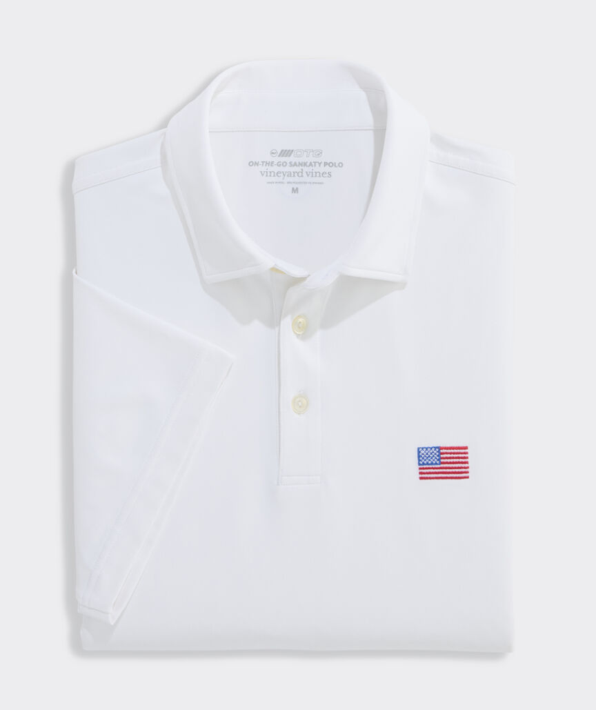 Performance American Flag Solid Sankaty Polo
