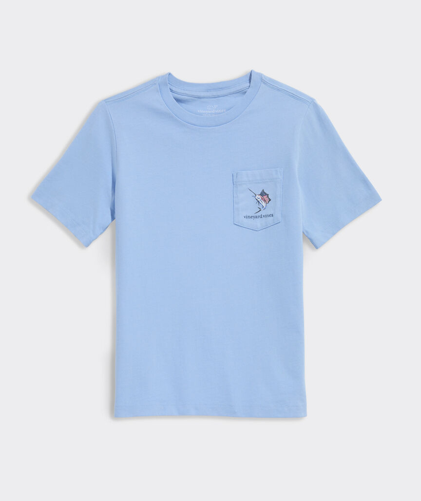 Boys' USA Marlin Fishing Short-Sleeve Pocket Tee