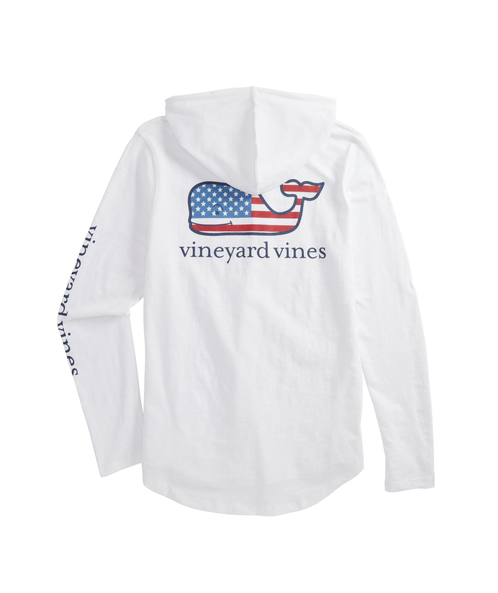 Flag Whale Slub Long-Sleeve Hoodie Tee 