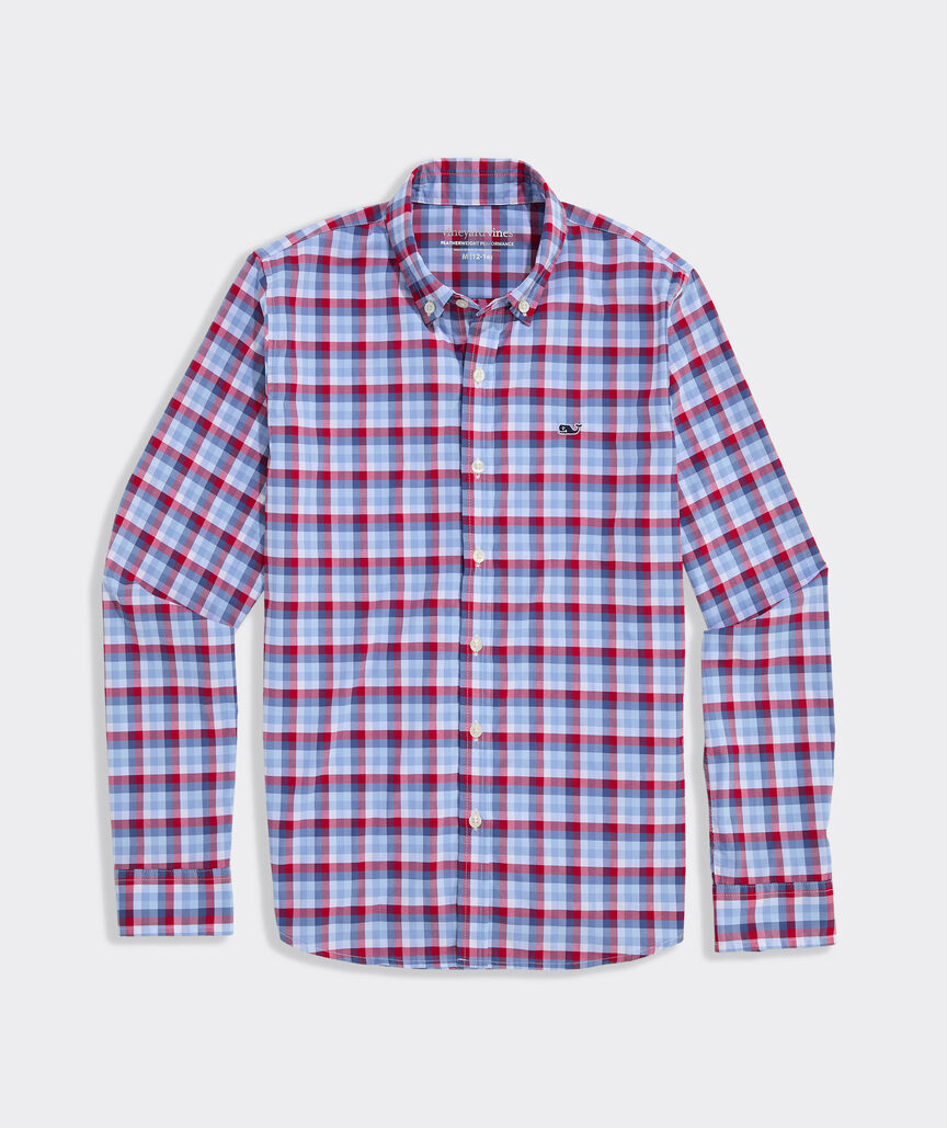 Boys' Performance Grenadine Check Featherweight Shirt