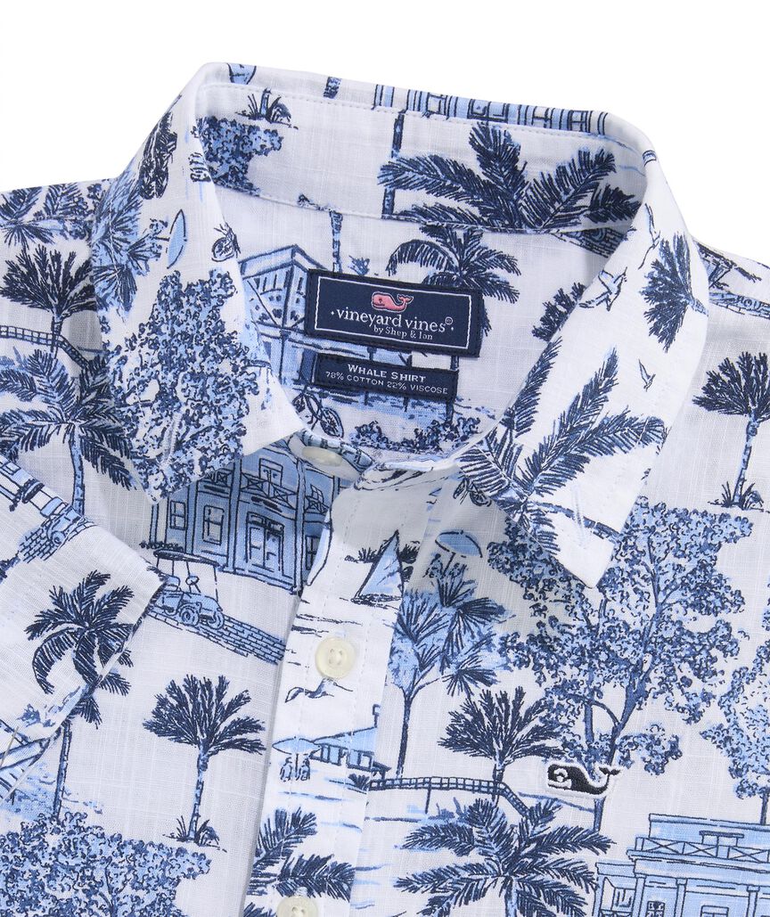OUTLET Boys' Slub Cotton Short-Sleeve Gasparilla Scene Shirt