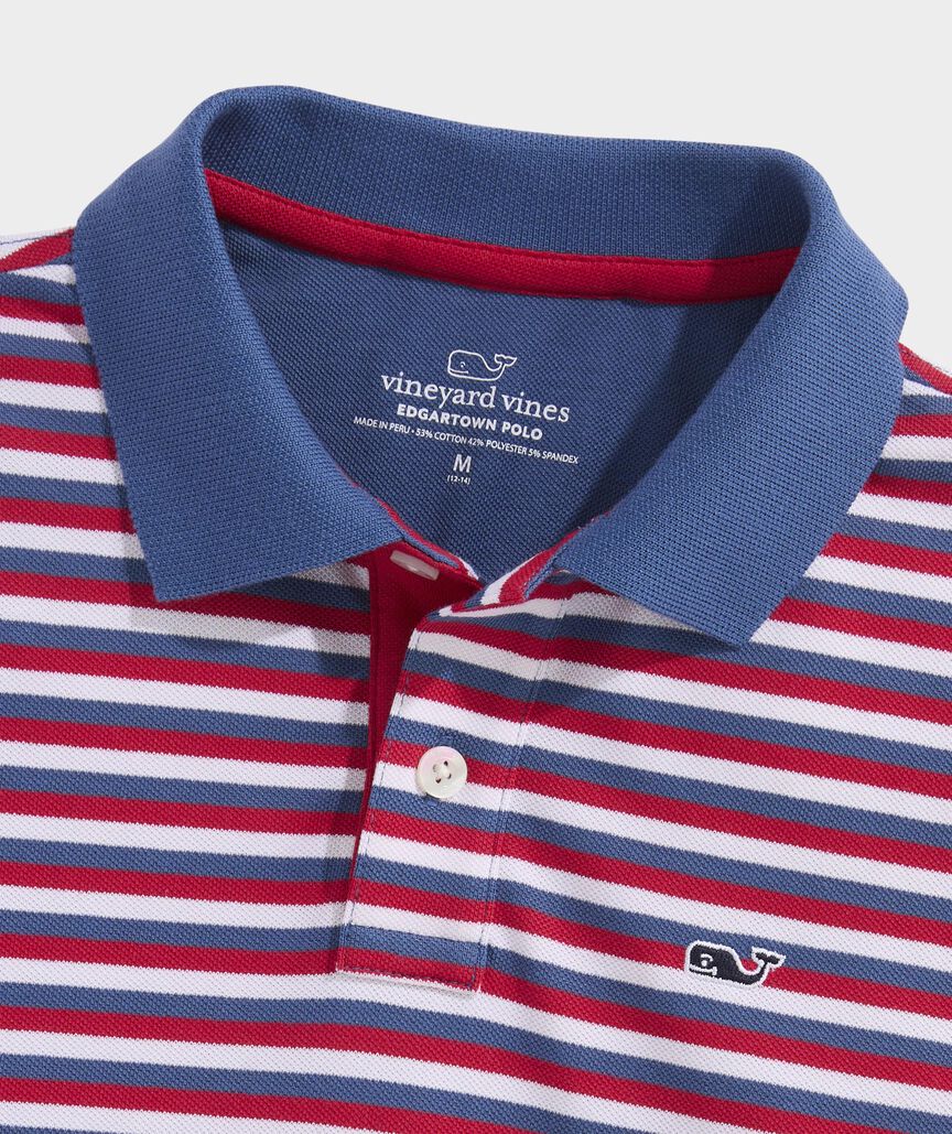 Boys' Striped Edgartown Pique Polo
