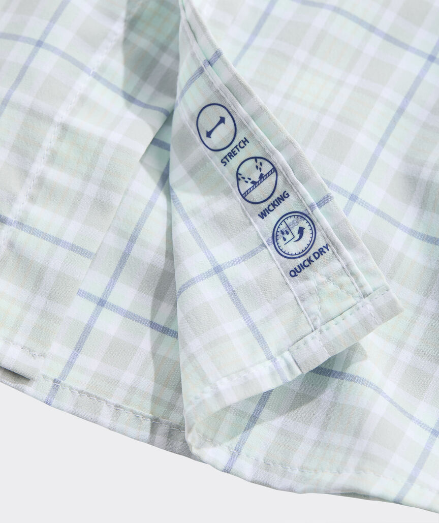 Boys' Performance Plaid Short-Sleeve Featherweight Shirt