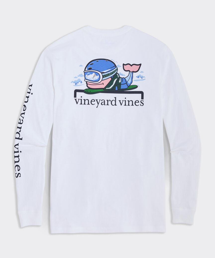 Snowboard Whale Long-Sleeve Pocket Tee