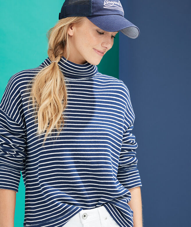Shop Funnel Neck Terry Pullover At Vineyard Vines