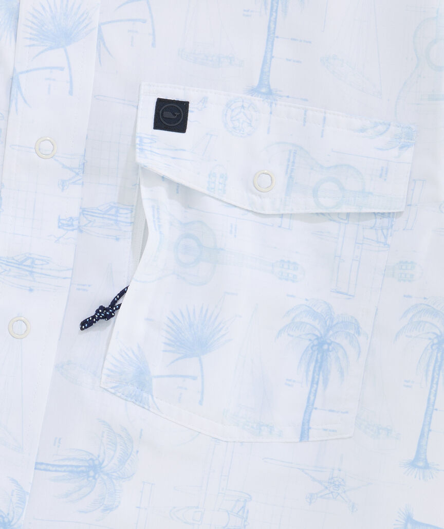 Performance Blueprint To Paradise Short-Sleeve Harbor Shirt