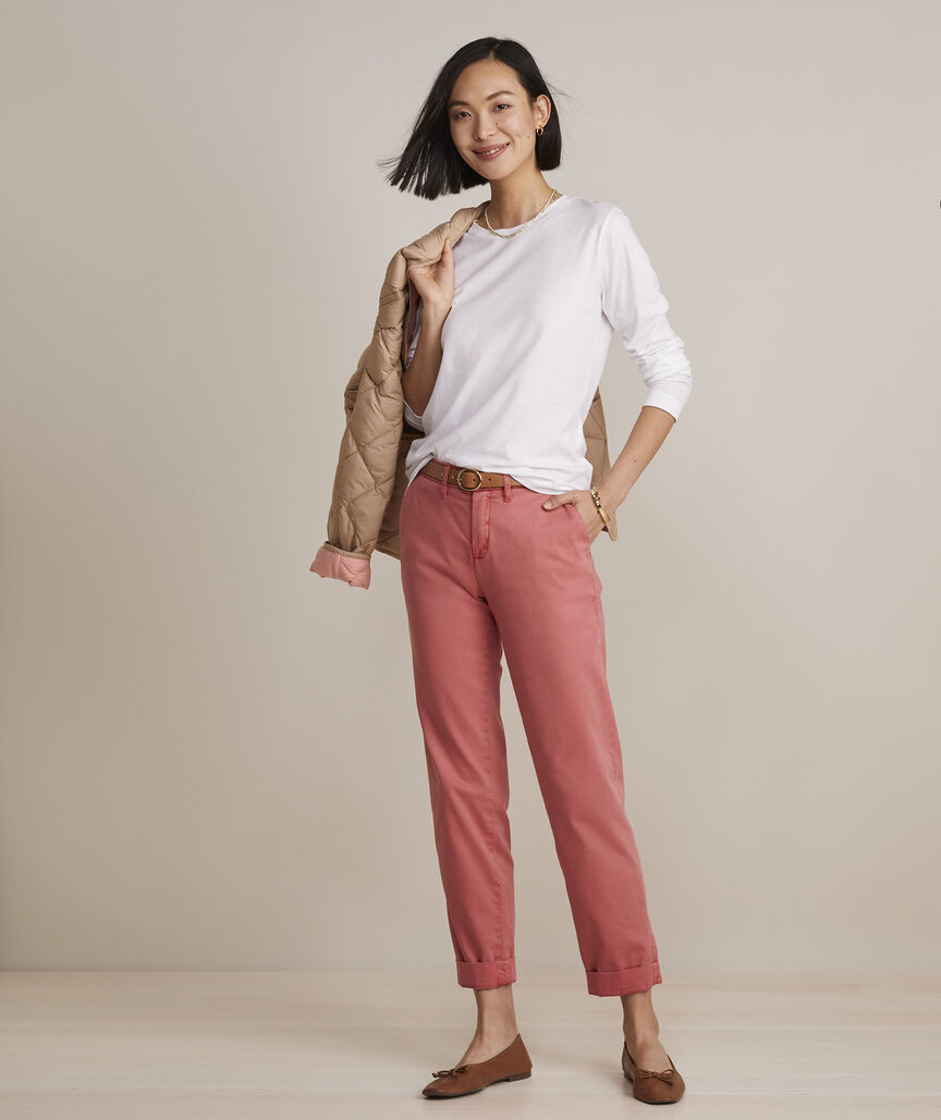 Pima Cotton Long-Sleeve Crewneck Tee