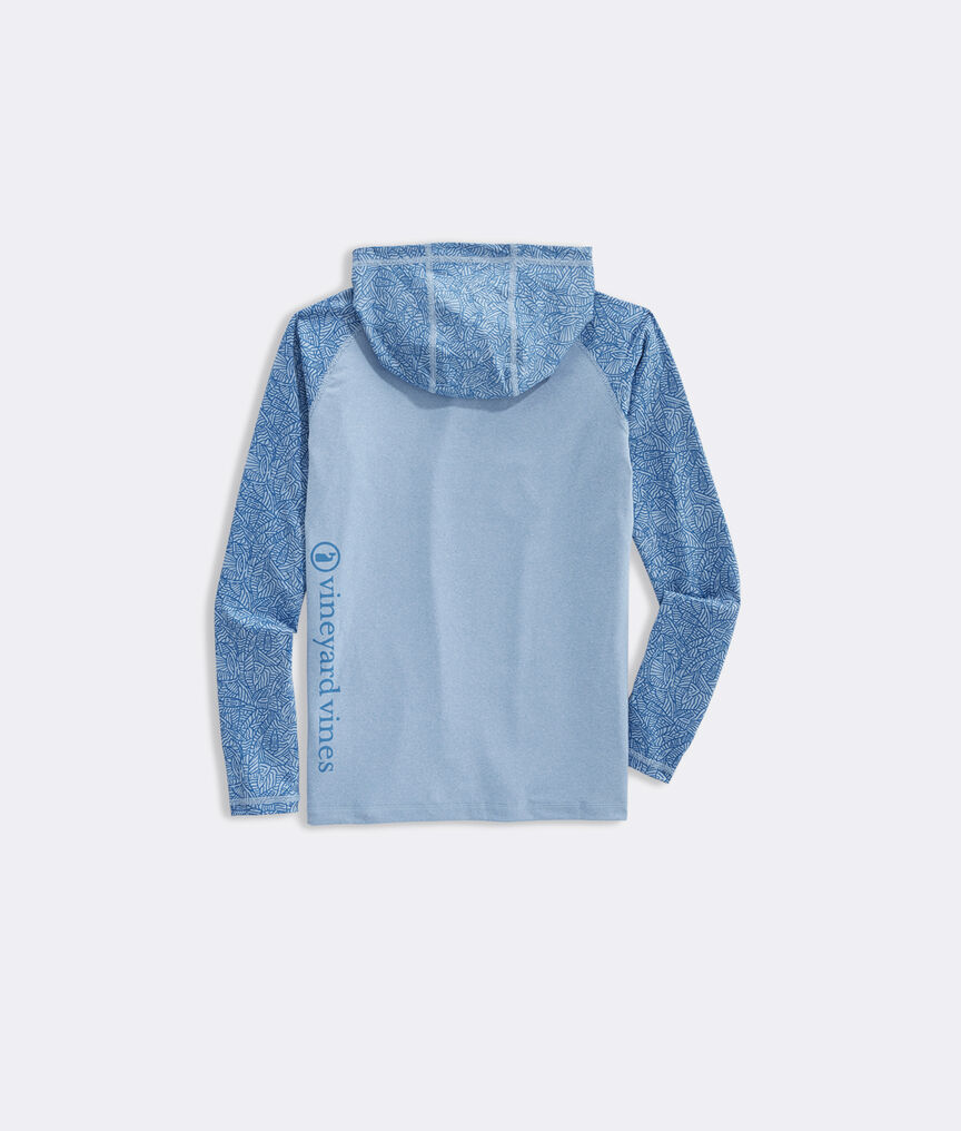 Boys' Above The Vineyard Print Long-Sleeve Performance Hoodie Tee