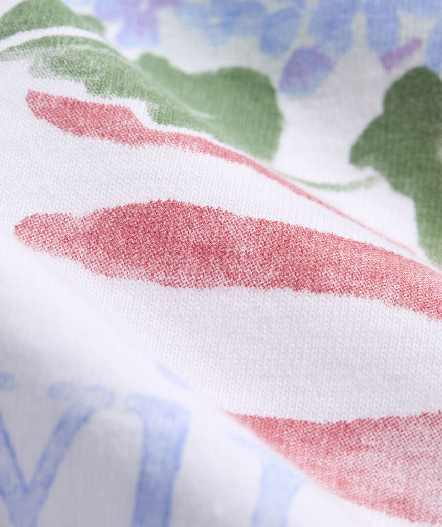 Girls' Hydrangea USA Flag Short-Sleeve Pocket Tee