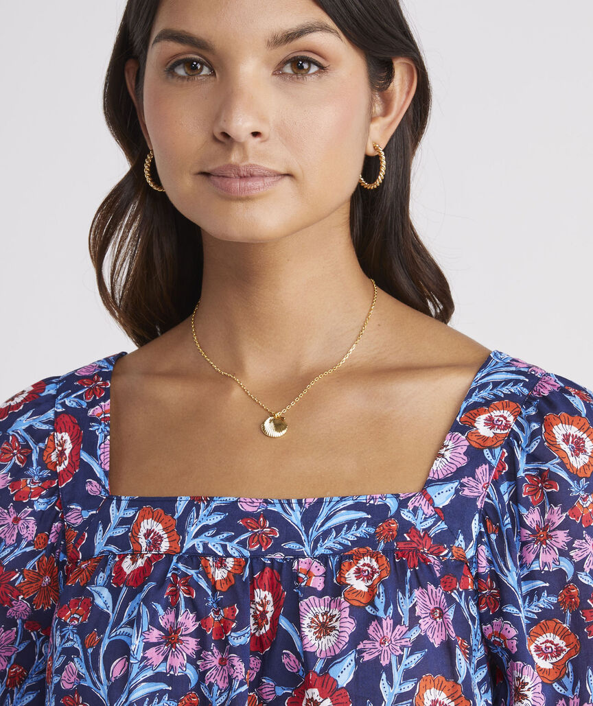 Shop Tisbury Floral SquareNeck Top at vineyard vines