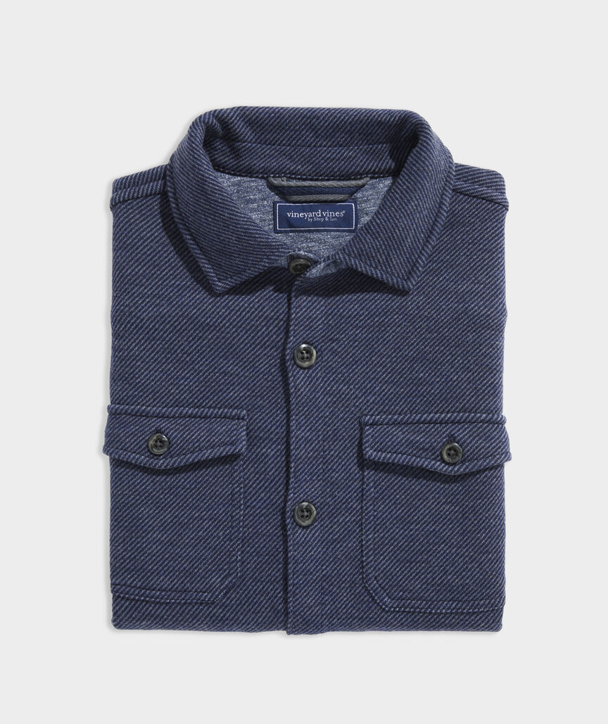 Twill-Knit Shirt Jacket