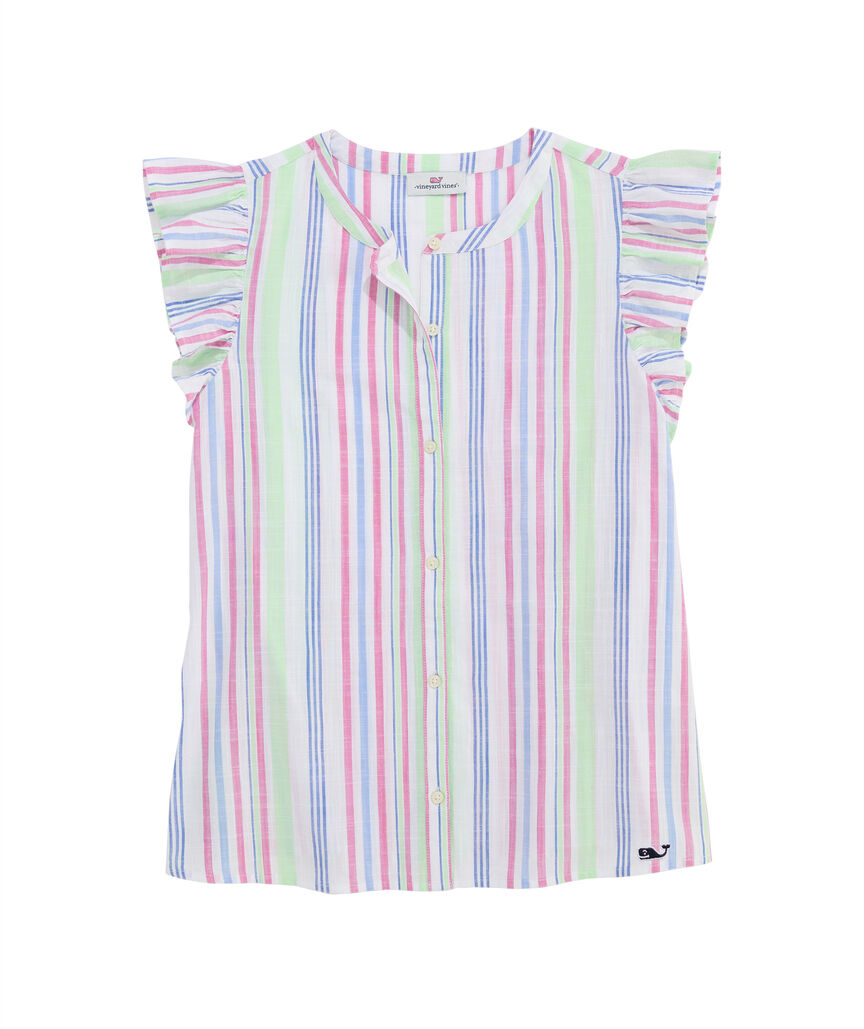 OUTLET Women's Seaspray Flounce-Sleeve Top