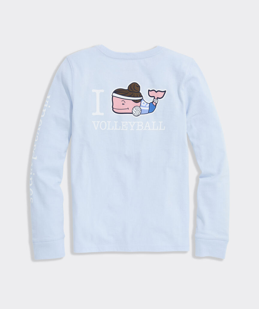 Girls' I Whale Volleyball Long-Sleeve Pocket Tee
