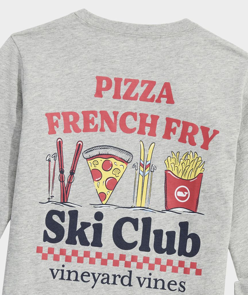 Boys' Pizza French Fry Ski Club Long-Sleeve Pocket Tee