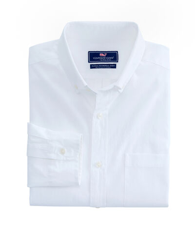 Vineyard Vines Classic Fit Solid Stretch Murray Button Down Shirt (White) (Size: XS)